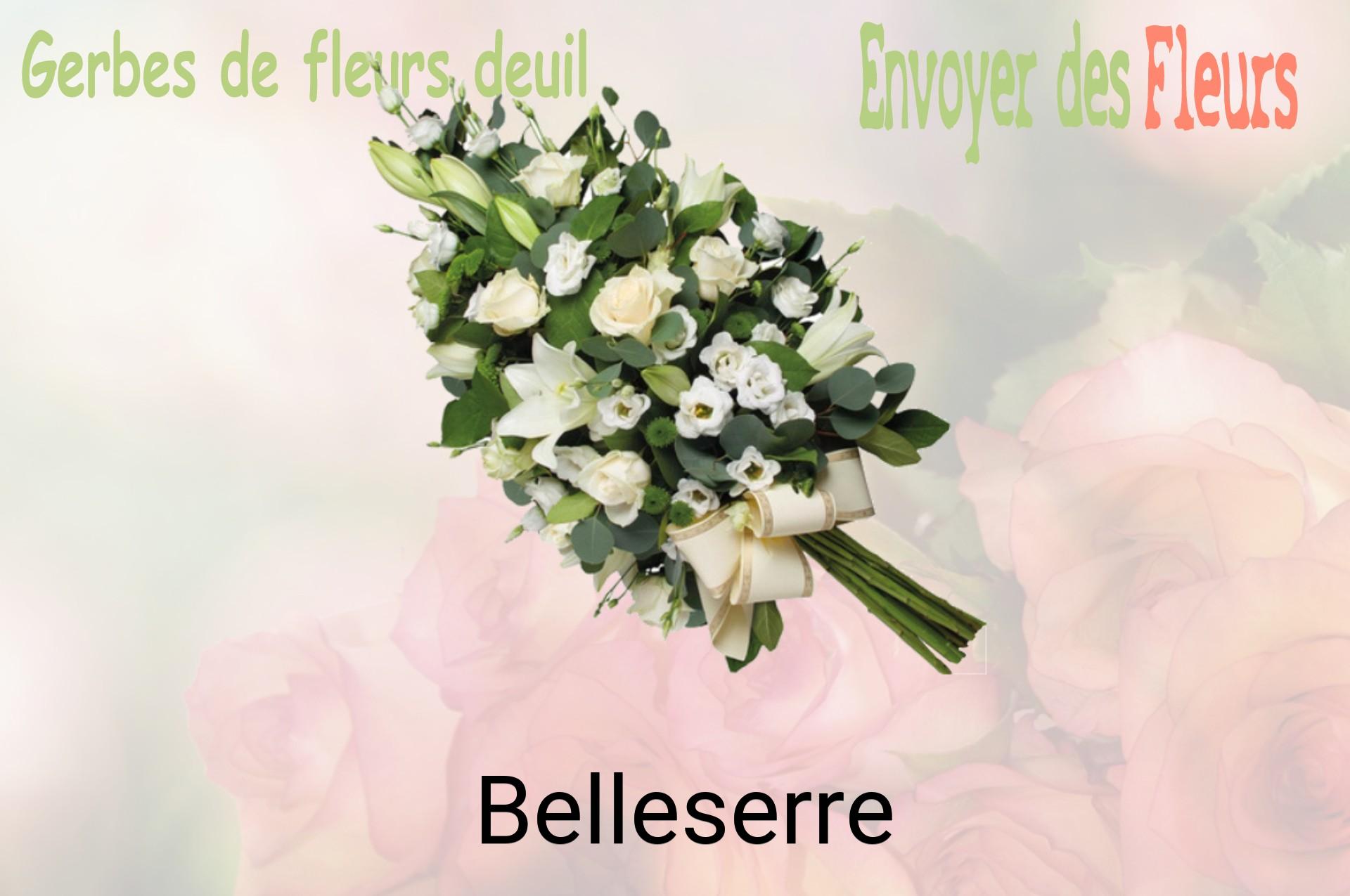 Gerbe de fleurs de deuil livrée à Belleserre